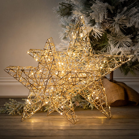 Lighted Outdoor Gold Star  - Large