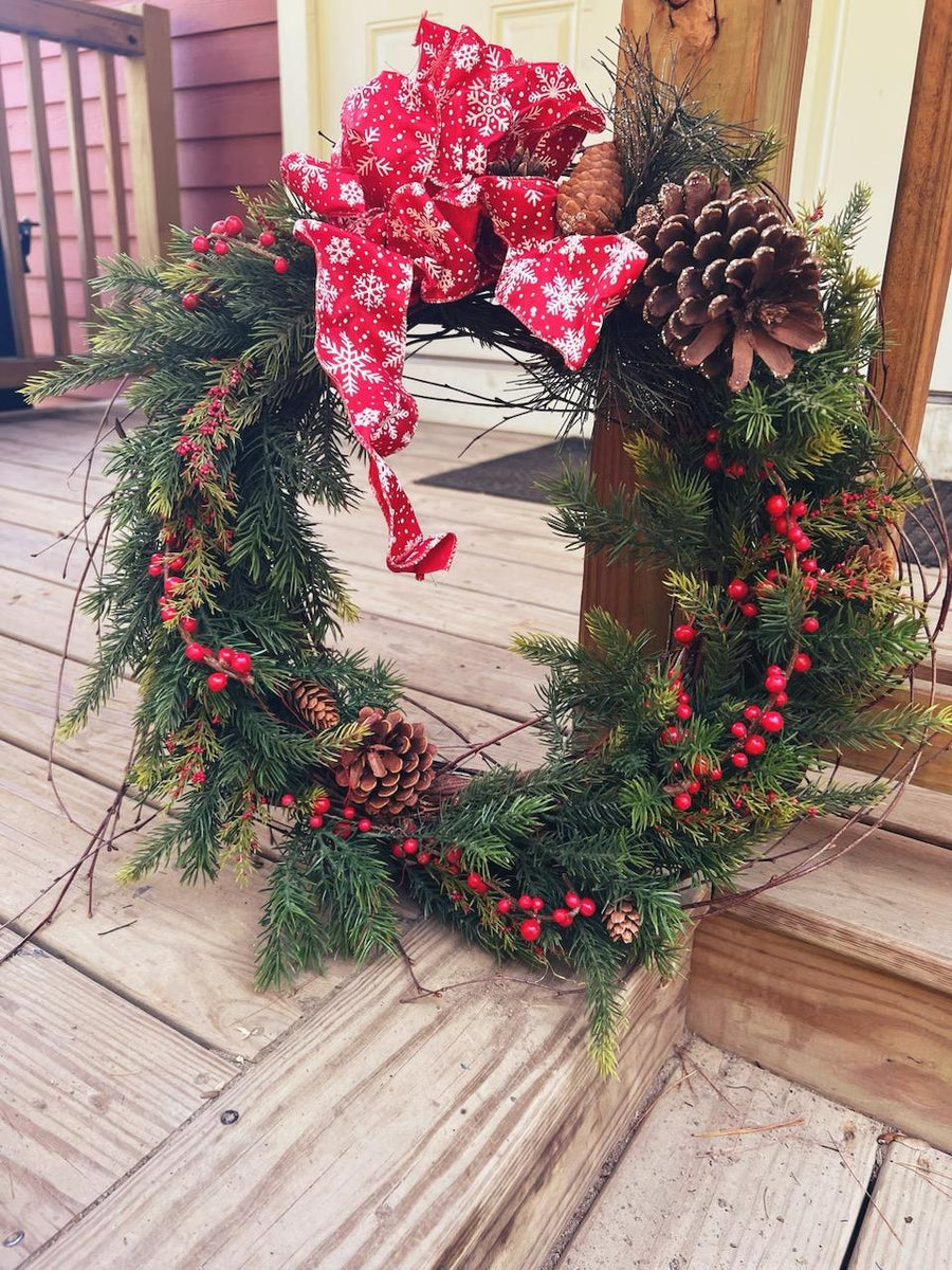 Maine Christmas Wreath Combo Greens & Twig Saltbox Primitives