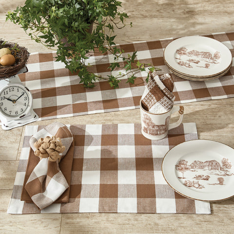 Wicklow Napkin - Brown and Cream