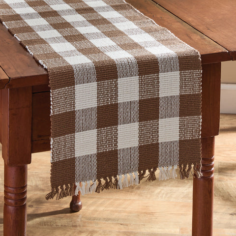 Wicklow Table Runner - Brown and Cream