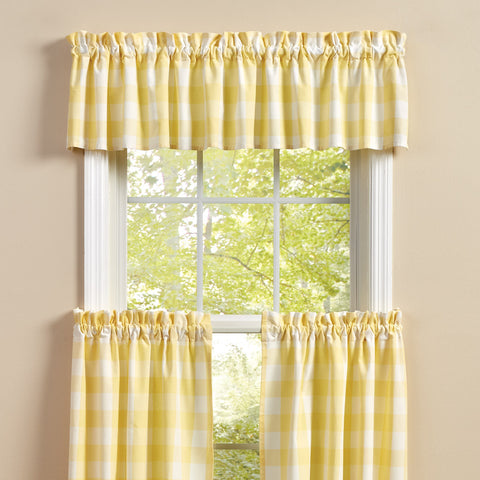 Wicklow Check Valance 14" L  Yellow