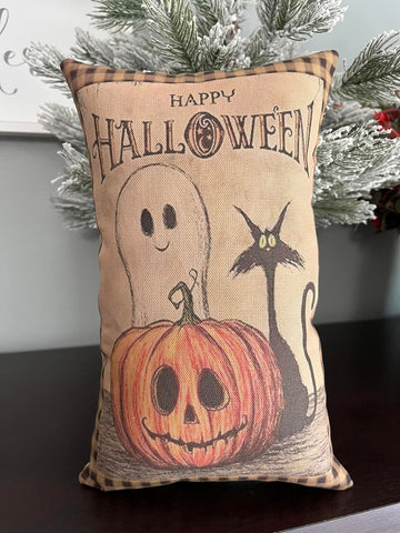 Happy Halloween Pillow  8 x 12