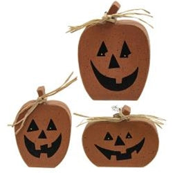 3/Set, Chunky Reversible Pumpkin Sitters