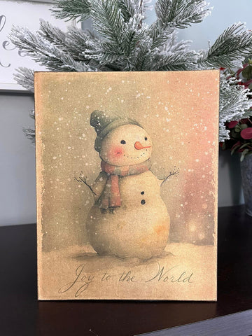 Snowman Canvas Print 8 x 12