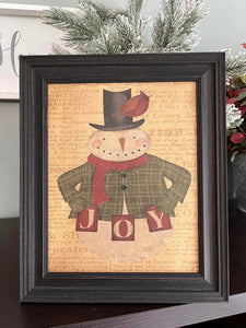 Joy Snowman Framed Print