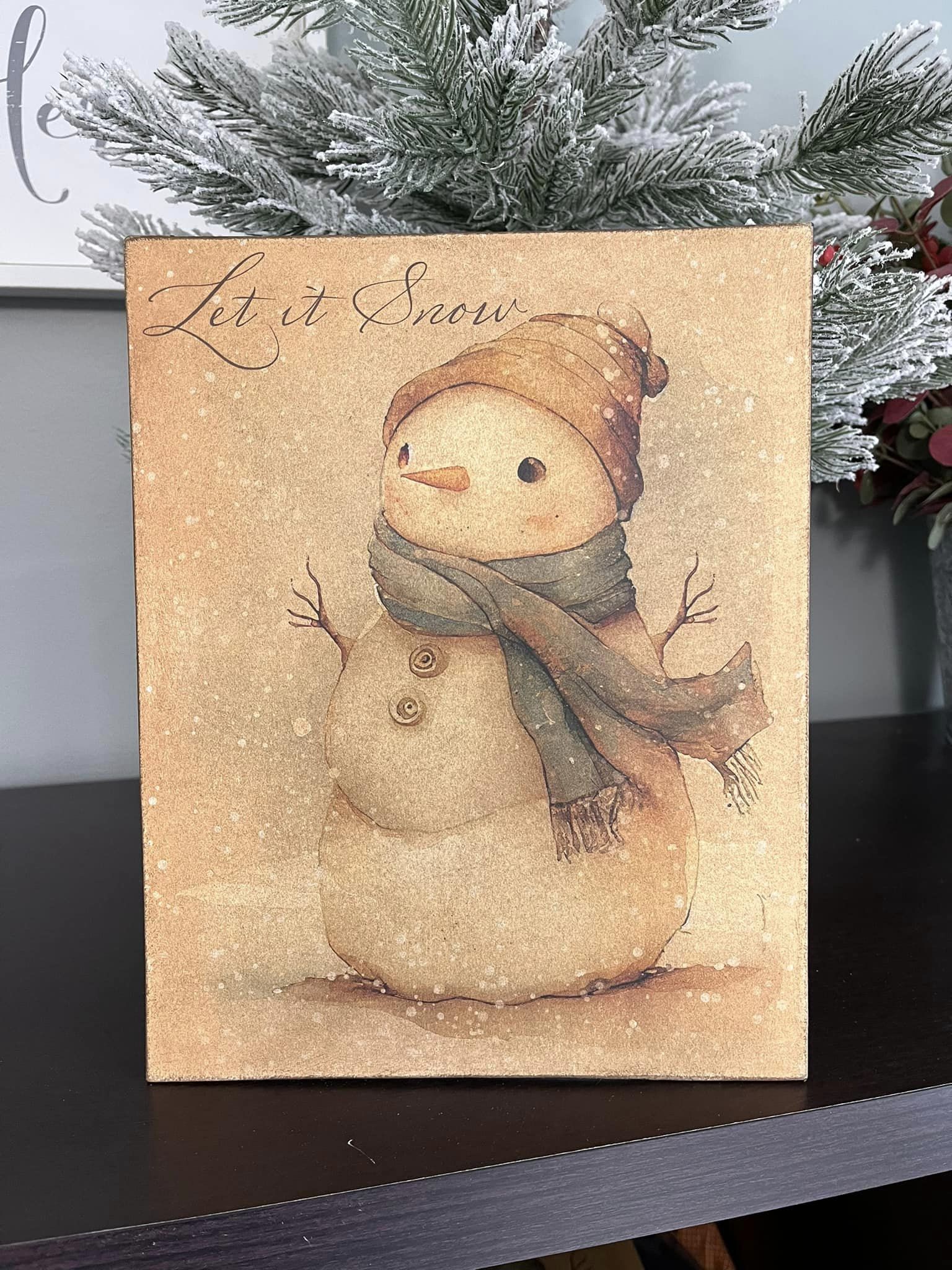 Snowman Canvas Print - Let It Snow