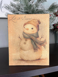 Snowman Canvas Print - Let It Snow