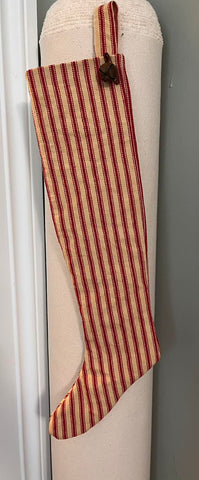 Red Ticking Christmas Stocking