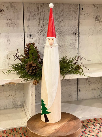 Tall Skinny Santa with Christmas Tree