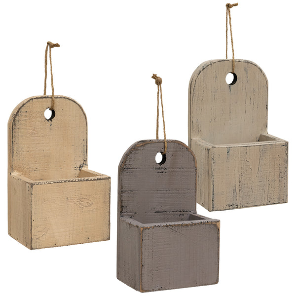 Distressed Farmhouse Colors Vertical Wall Shelf, 3 Asstd.