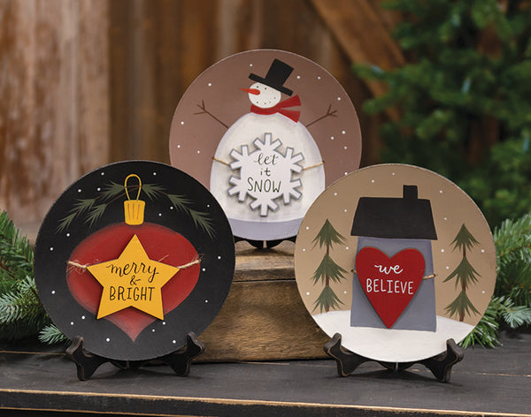 Winter Charm Plate, 3 Asstd.
