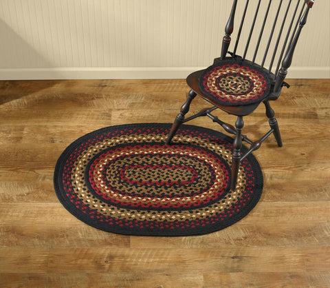 Folk Art Braided Oval Rug  32' x 42"