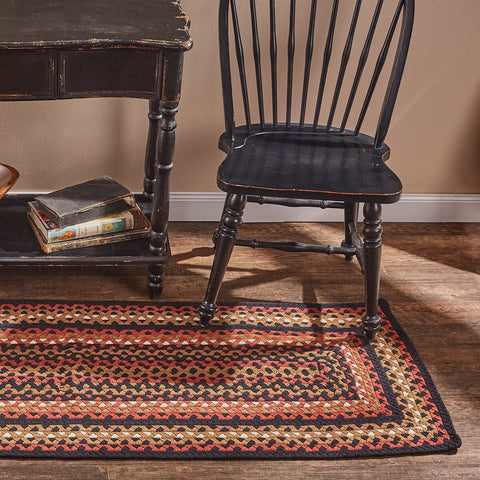 Folk Art Braided Rectangled Rug Runner  2 x 6