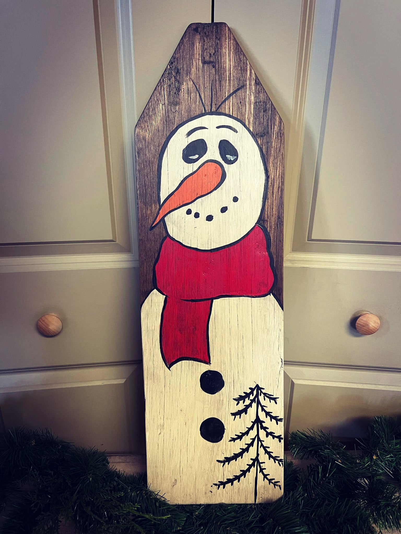 Snowman W/ Scarf Sign (not available for shipping)