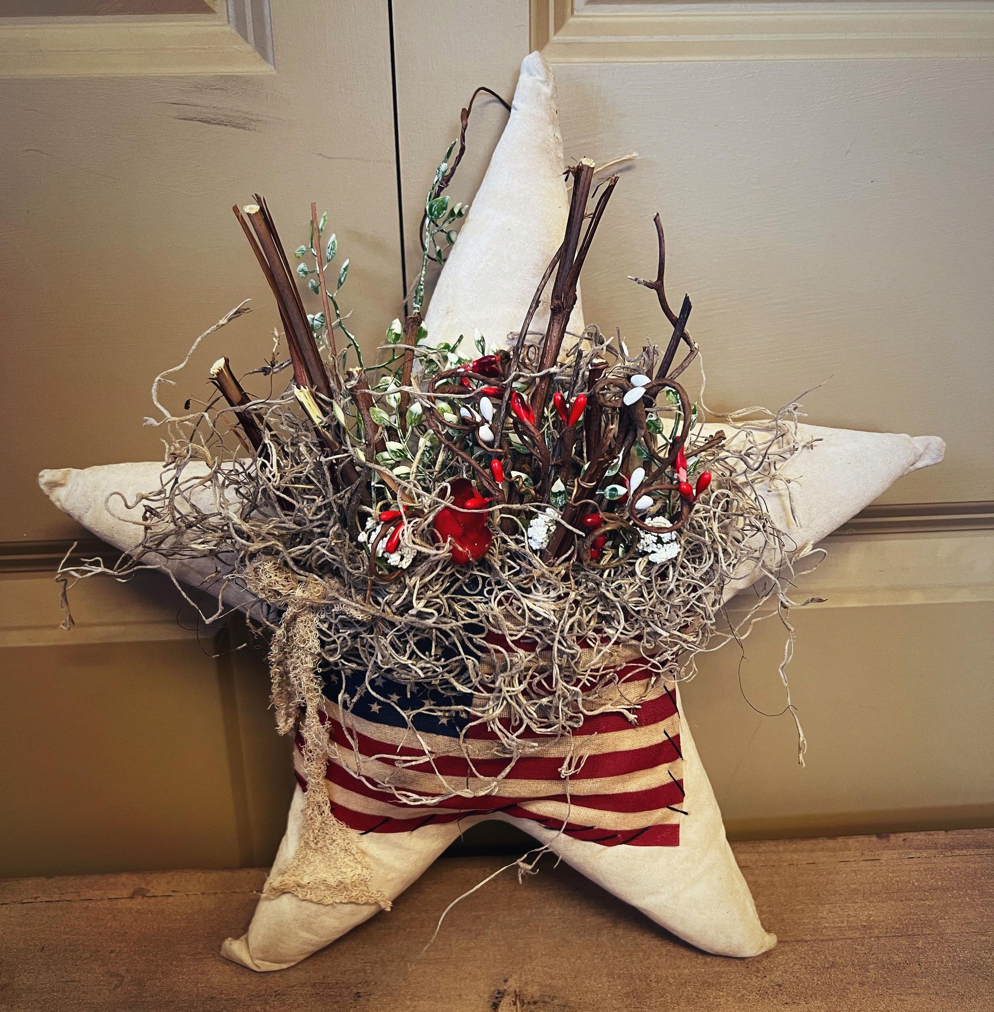 Fabric Star w/ American Flag