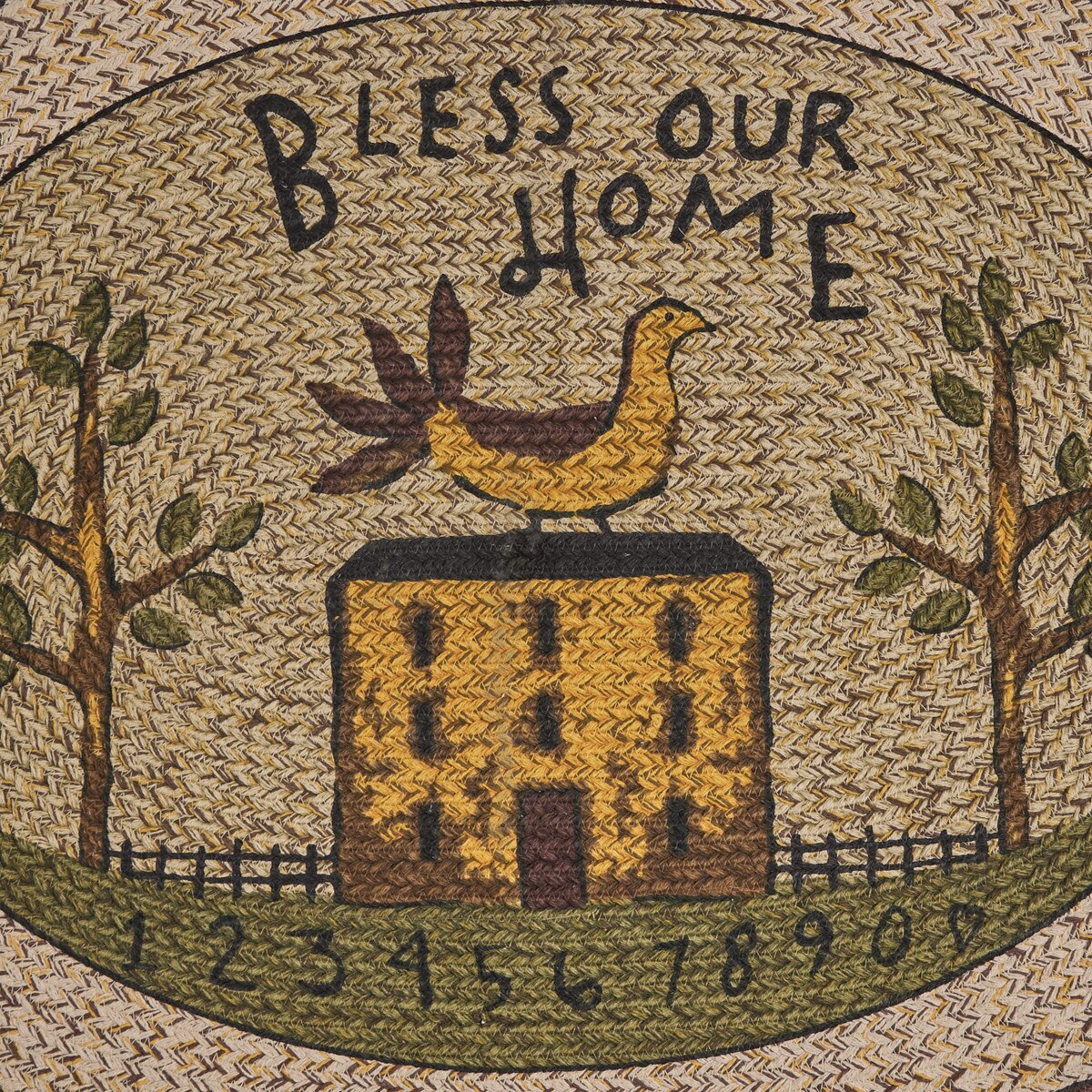 Bless Our Home Printed/ Braided Area Rug