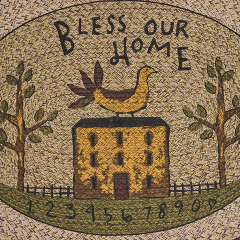 Bless Our Home Printed/ Braided Area Rug