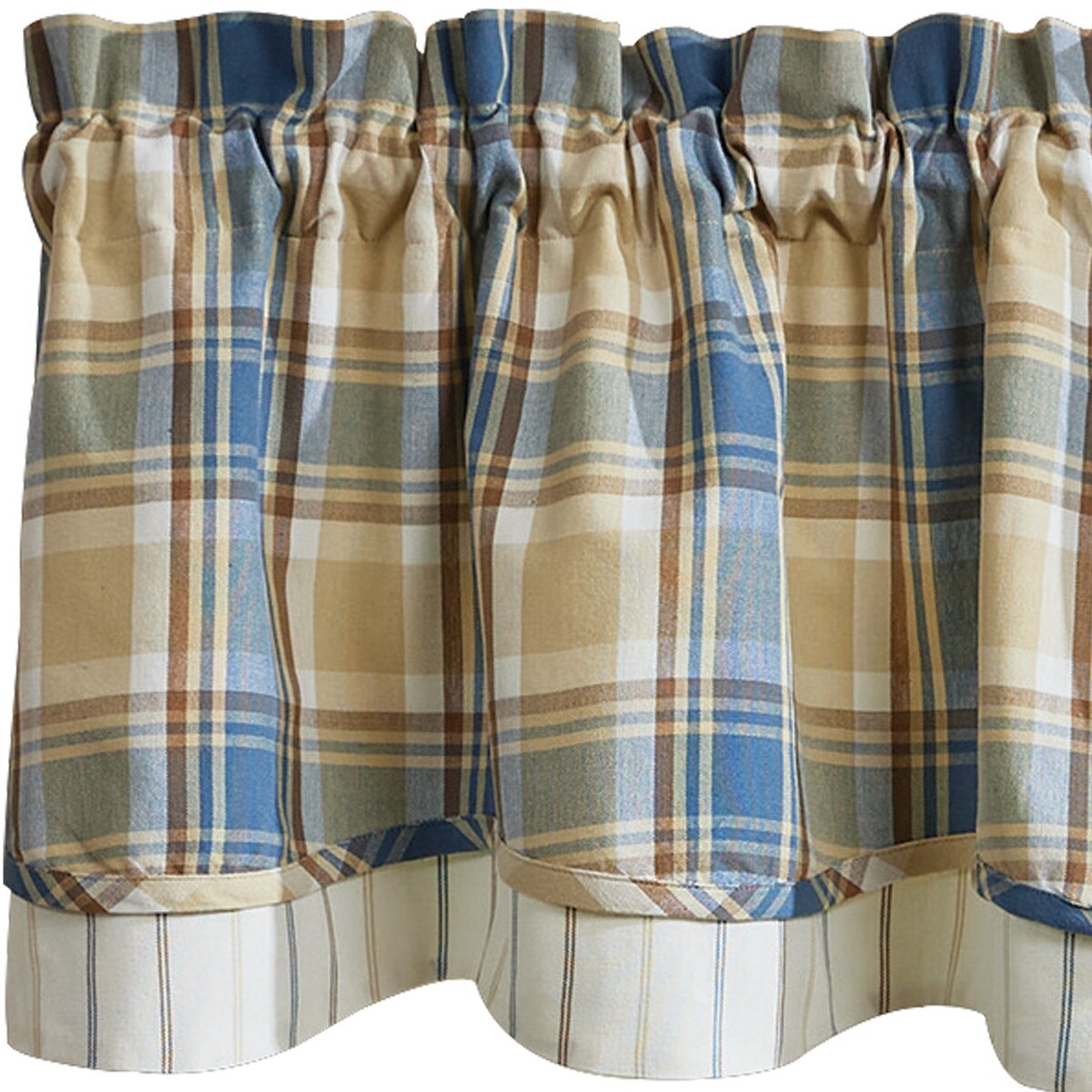 Stone Hollow Lined Layered Valance  16"L