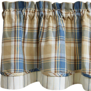 Stone Hollow Lined Layered Valance  16"L