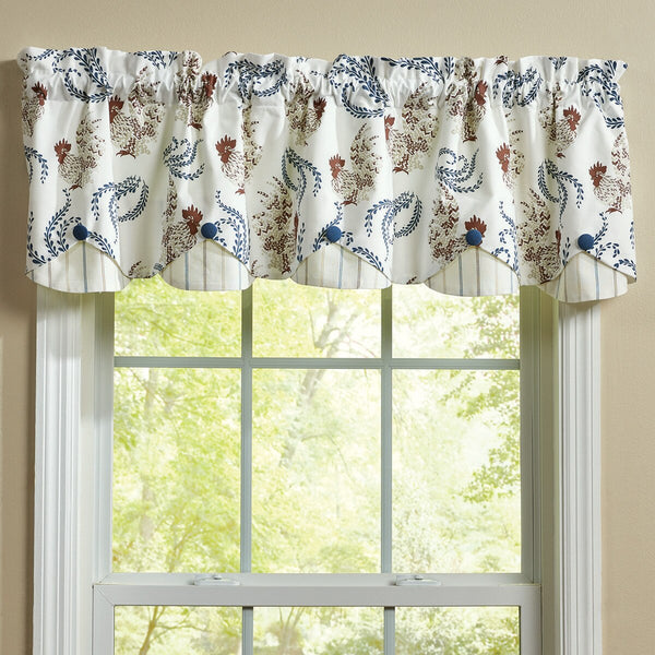 Fancy Chicken Lined Scalloped Valance  15"L
