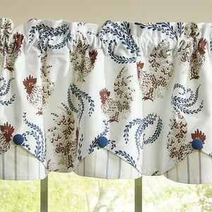 Fancy Chicken Lined Scalloped Valance  15"L