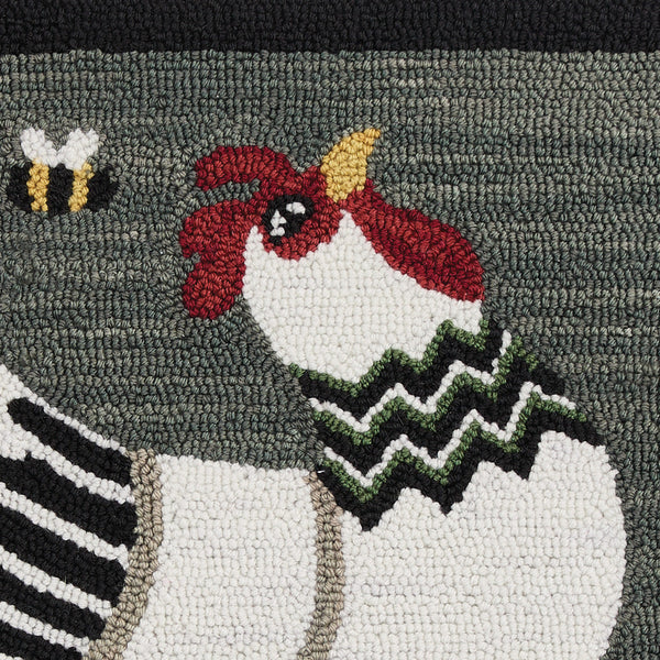 My Little White Hen Hooked Chair Pad