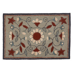 Gray FLoral Hooked Chairpad