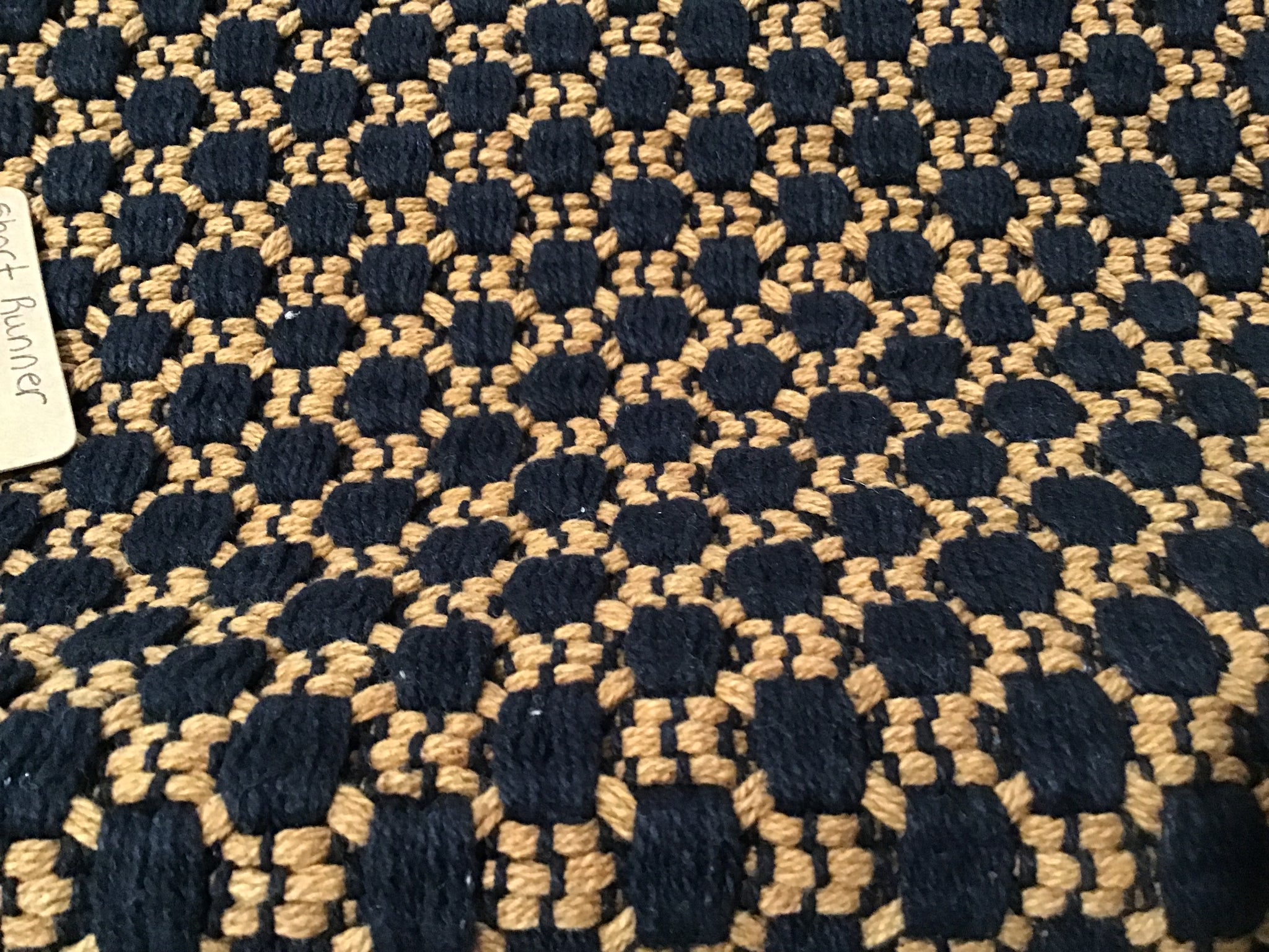 COTTAGE WEAVE MUSTARD/BLACK LONG RUNNER