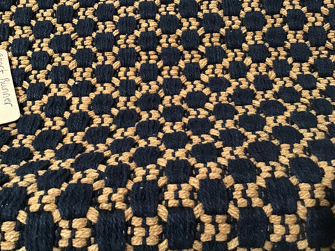 COTTAGE WEAVE MUSTARD/BLACK LONG RUNNER