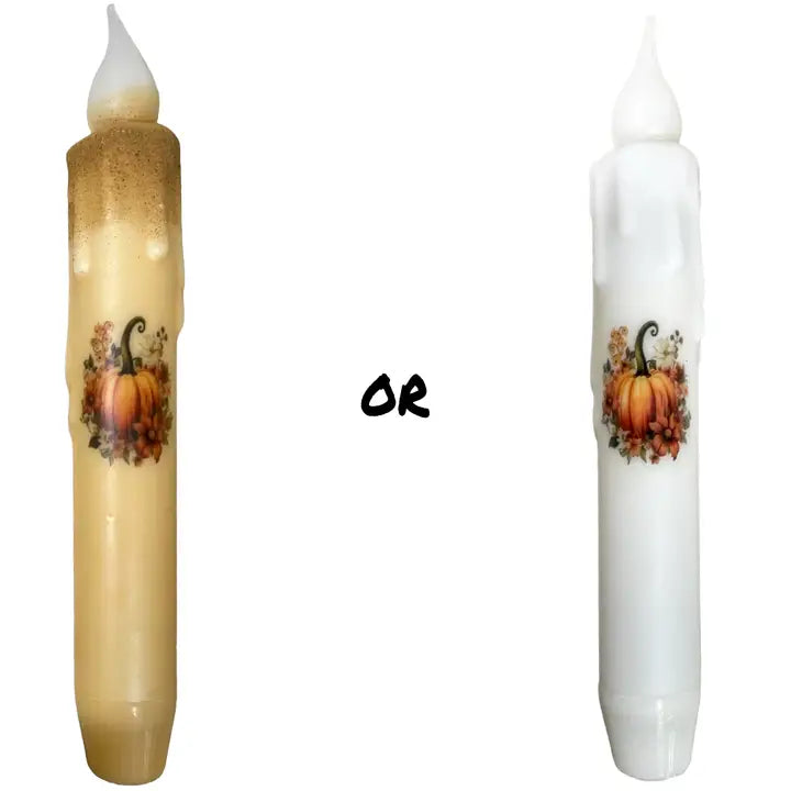 Pumpkin Flowers Taper - Natural