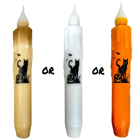 Black Cat Taper Candle - Natural