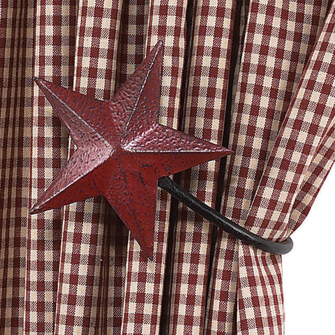 Burgundy Barn Star Curtain Tiebacks Set/2 (4")