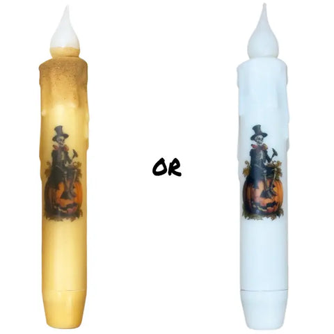 Skeleton Halloween Taper - Natural