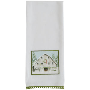 Christmas Barn Patch Dishtowel