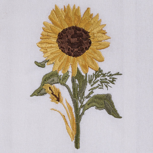 Gold Sunflower Dishtowel Embroidered