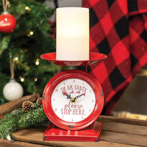 Vintage Dear Santa Old Town Scale Clock