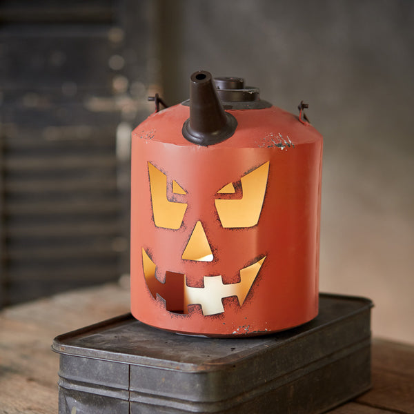 Carved Pumpkin Fuel Can Luminary