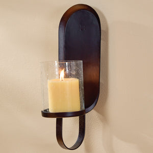 Iron Oval Wall Sconce With Glass Globe