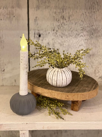 Round Candle Holder White