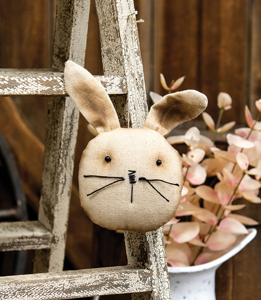Grungy Stuffed Primitive Bunny Head Ornament