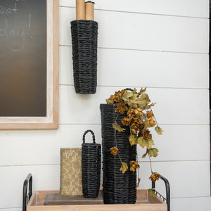 Black Grass Wall Basket -  Medium