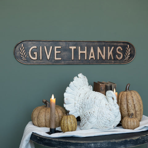 26.5" Metal Give Thanks Sign