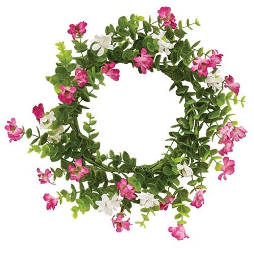 Pink & White Wildflower Candle Ring