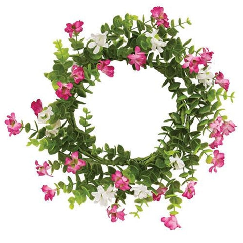 Pink & White Wildflower Candle Ring