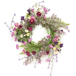 Blushing Spring Blossoms & Eucalyptus Candle Ring - 6.5"