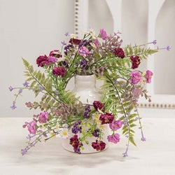 Blushing Spring Blossoms & Eucalyptus Candle Ring - 4.5"