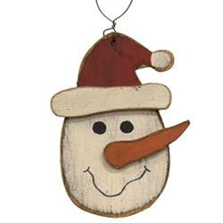 Wooden Snowman Ornament