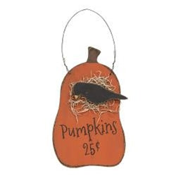 Pumpkins 25 Cents" Crow & Pumpkin Hanger