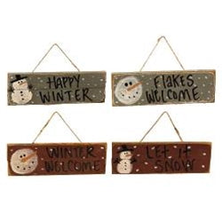 Flakey Snowman Sayings Sign, Asstd.