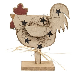 Rustic Wood Stars Chicken on Base